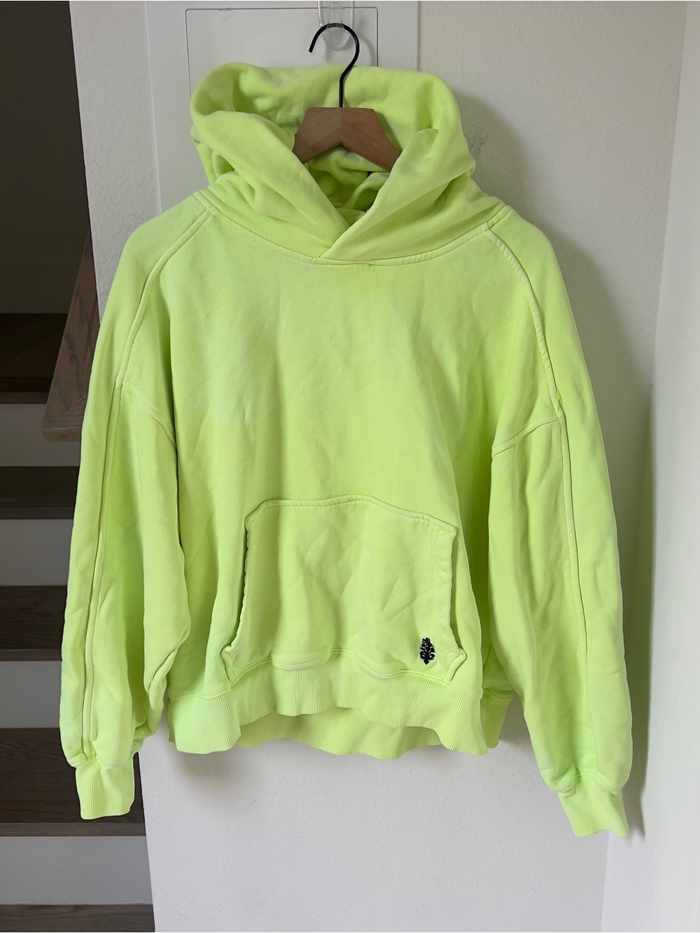 Free People FP Movement A Cut Above Hoodie Sweatshirt in Lime Green